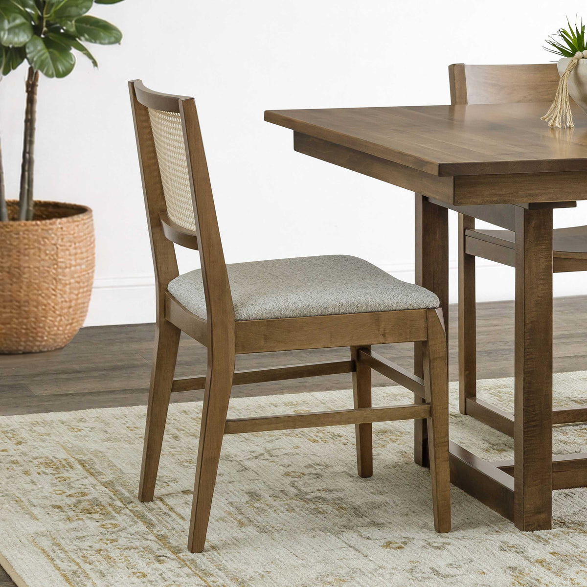 Amish Sterling Solid Wood Cushion Dining Chair