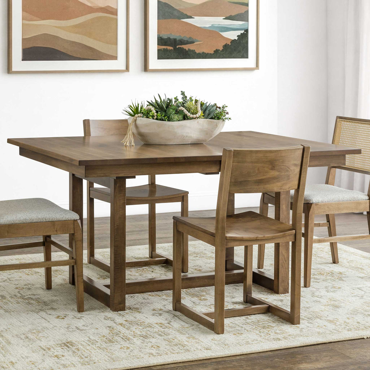 Amish Stanton Solid Wood Trestle Dining Table