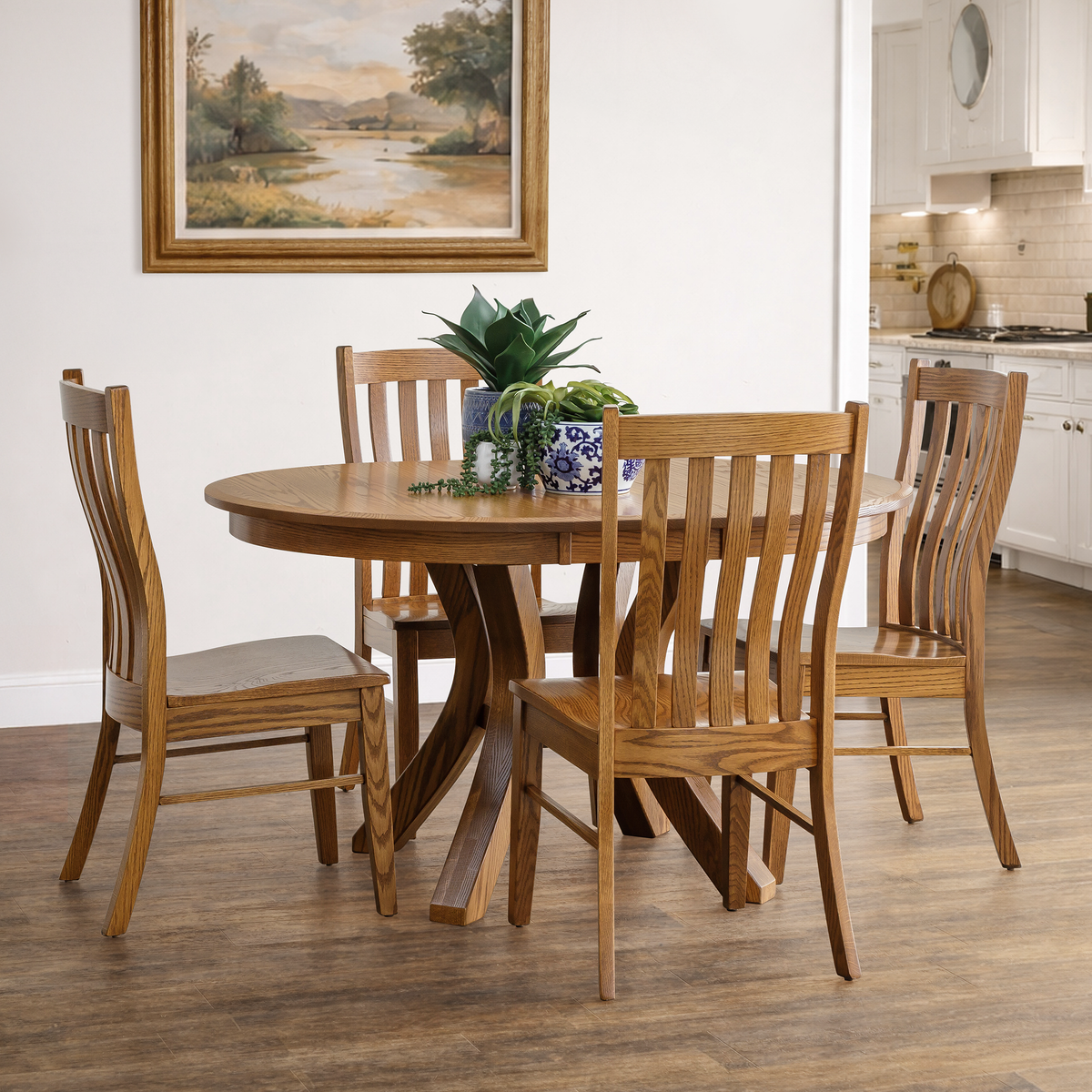 Amish Carlisle Round Expandable Dining Table