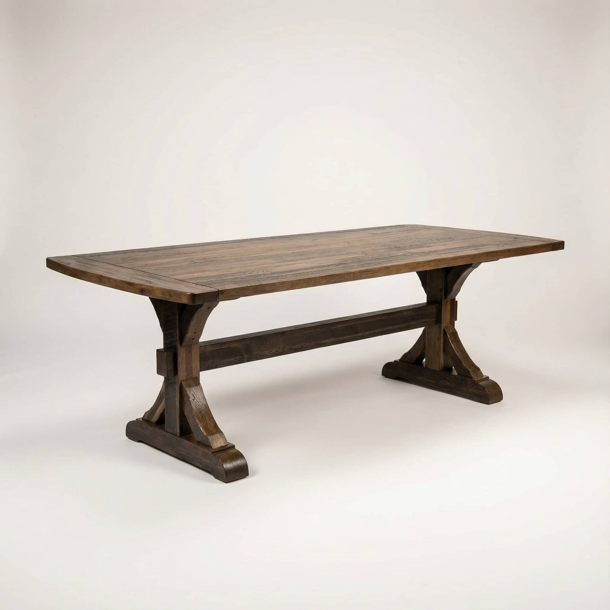 Amish Durango Rustic Barnwood Solid Top Trestle Table