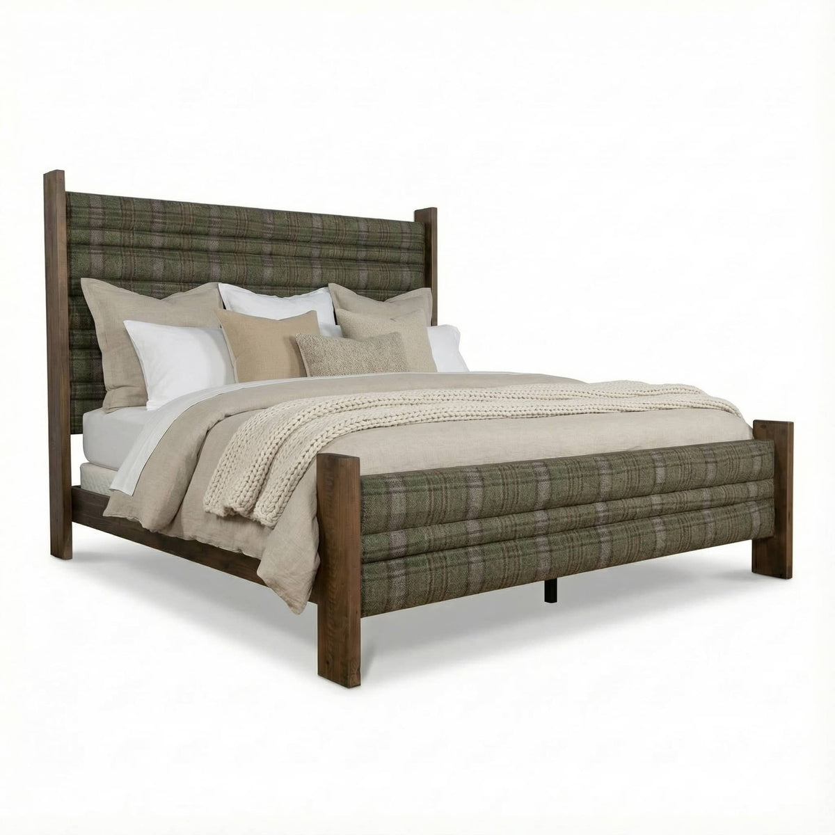 Amish Durango Upholstered Rustic Barnwood Bed