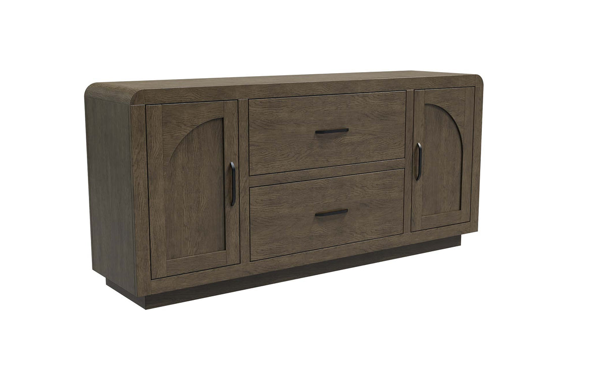Amish Hillsborough Rustic Barnwood Office Credenza 2 Doors - 2 File Drawers
