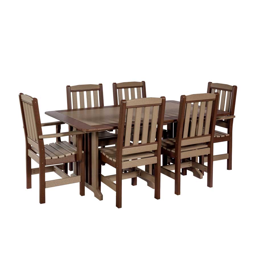 Juego de mesa de comedor para patio y jardín inglés Amish Poly de 72" - Envío rápido
