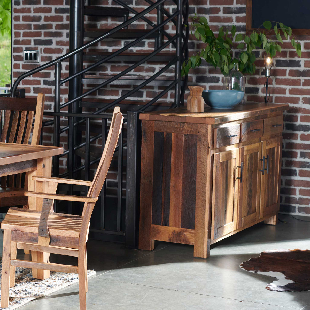 Amish Leith Rustic Barnwood Server
