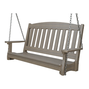 Amish Spanish Garden 4' Poly Hanging Swing in Coastal Gray
