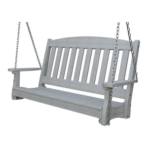 Amish Spanish Garden 4' Poly Hanging Swing in Driftwood Gray