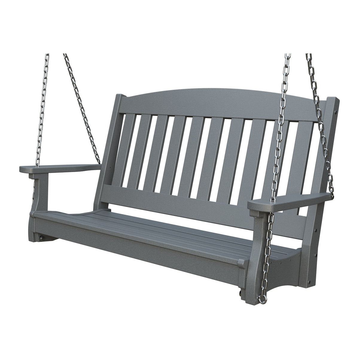 Amish Spanish Garden 4' Poly Hanging Swing in Gray