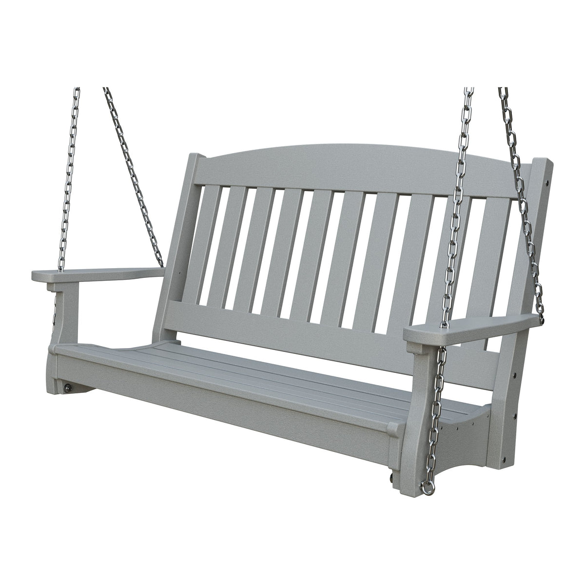 Amish Spanish Garden 4' Poly Hanging Swing in Light Gray