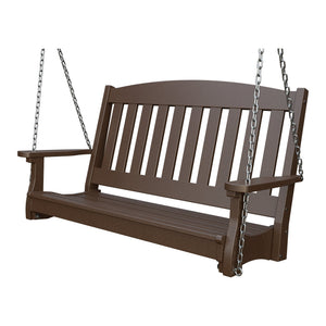 Amish Spanish Garden 4' Poly Hanging Swing in Milwaukee Brown