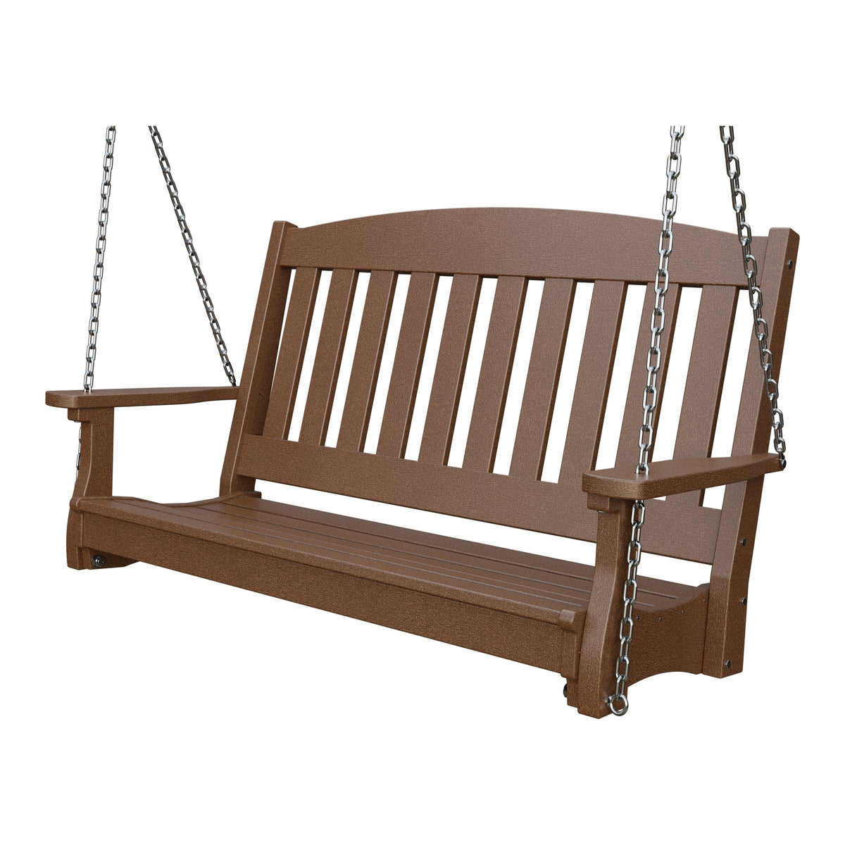 Amish Spanish Garden 4' Poly Hanging Swing in Tudor Brown