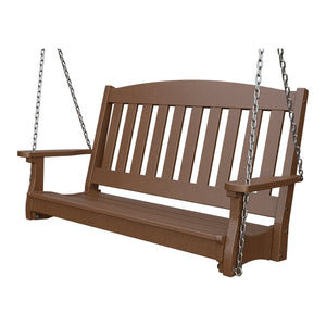 Amish Spanish Garden 4' Poly Hanging Swing in Tudor Brown