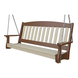 Amish Spanish Garden 5' Poly Hanging Swing in Birchwood & Tudor Brown