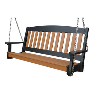 Amish Spanish Garden 5' Poly Hanging Swing in Cedar & Black
