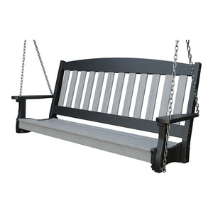 Amish Spanish Garden 5' Poly Hanging Swing in Driftwood Gray & Black