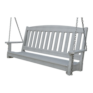 Amish Spanish Garden 5' Poly Hanging Swing in Driftwood Gray