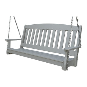 Amish Spanish Garden 5' Poly Hanging Swing in Light Gray