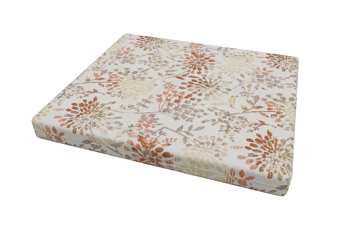 Amish Poly Dining Chair & Bench Seat Cushion in Whisper Earth / Spanish Garden Armchairs