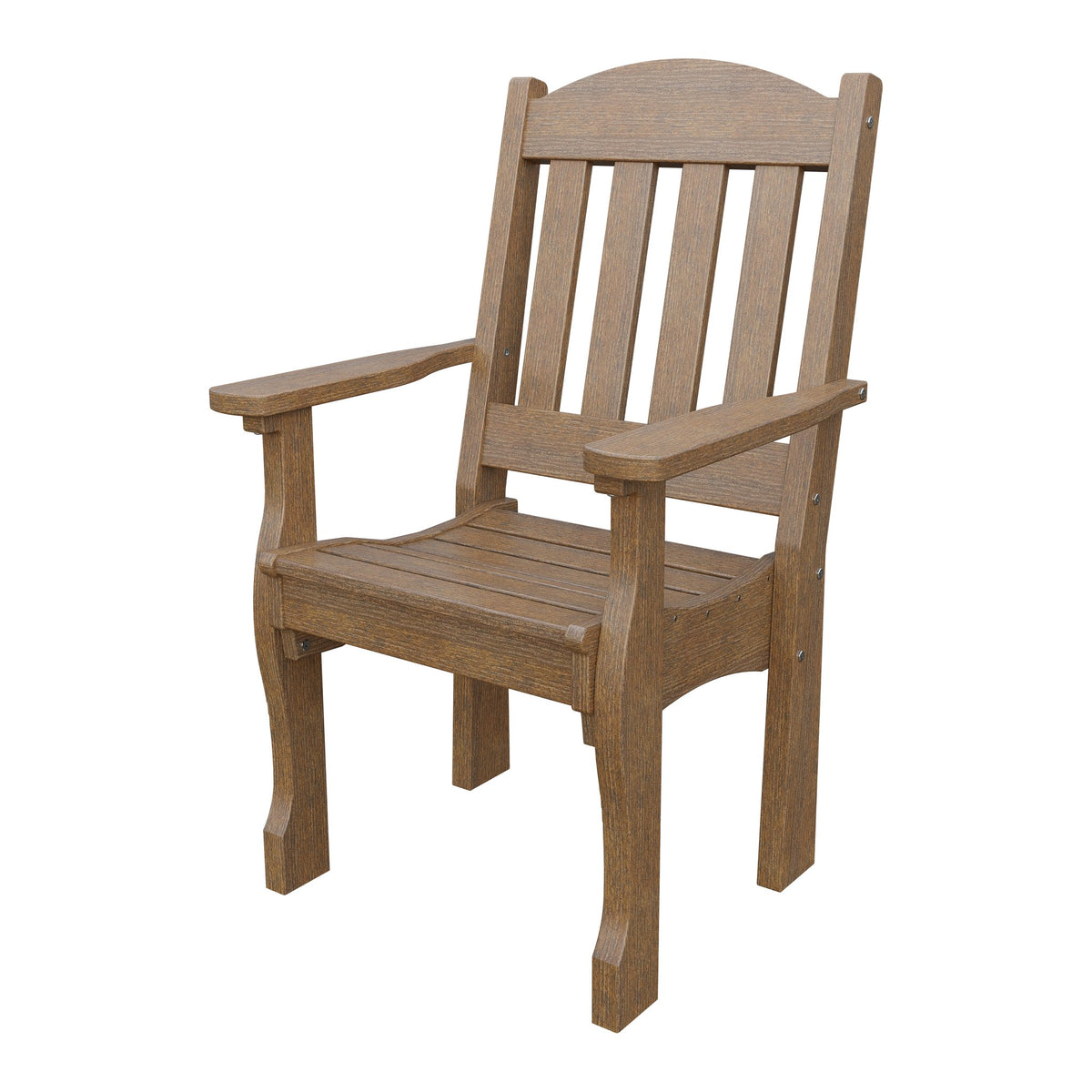 Amish Spanish Garden Poly Patio Dining Armchair in Antique Mahogany