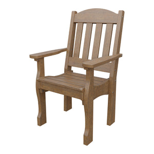Amish Spanish Garden Poly Patio Dining Armchair in Antique Mahogany
