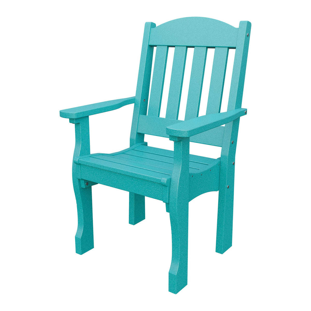 Amish Spanish Garden Poly Patio Dining Armchair in Aruba Blue