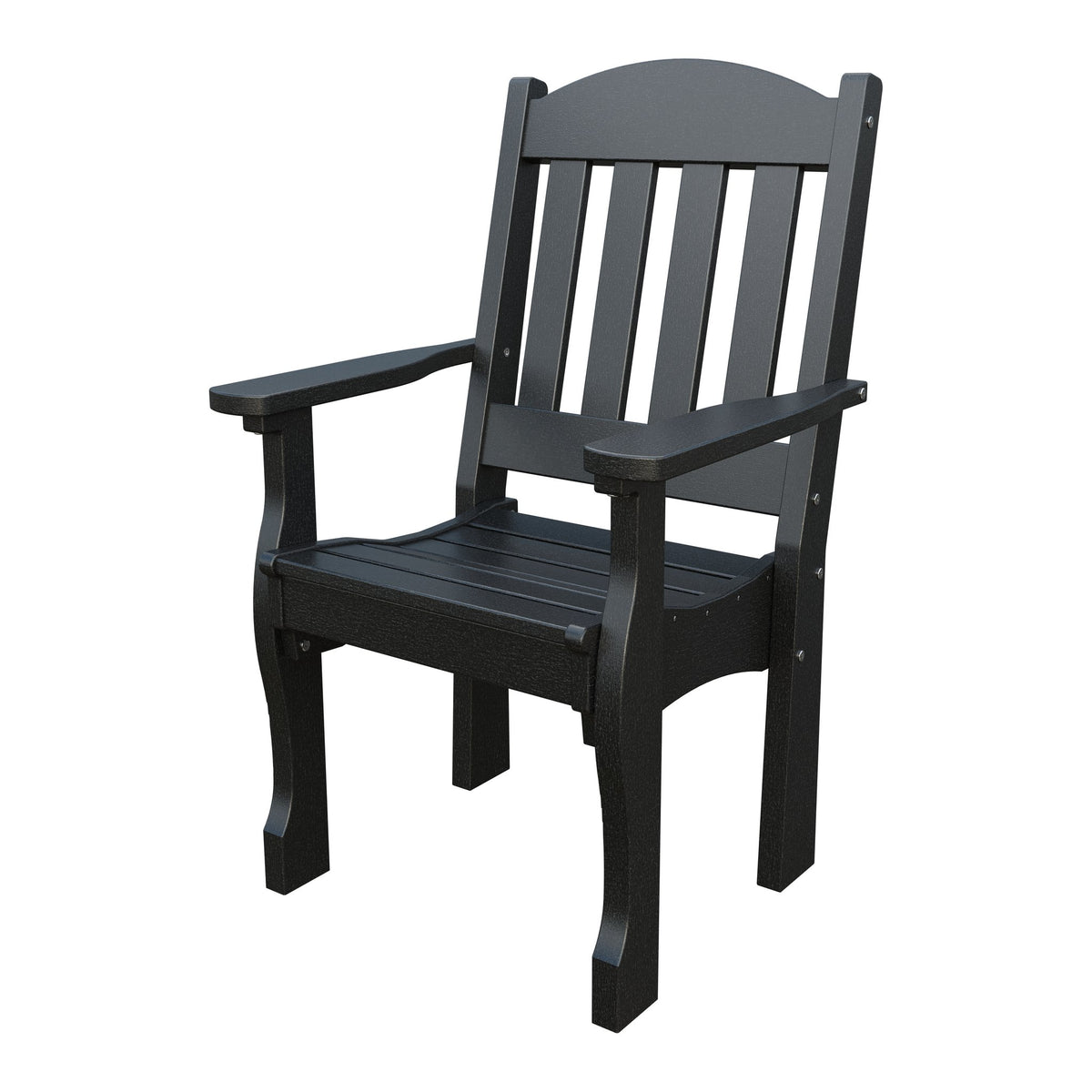 Amish Spanish Garden Poly Patio Dining Armchair in Black