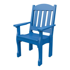 Amish Spanish Garden Poly Patio Dining Armchair in Blue