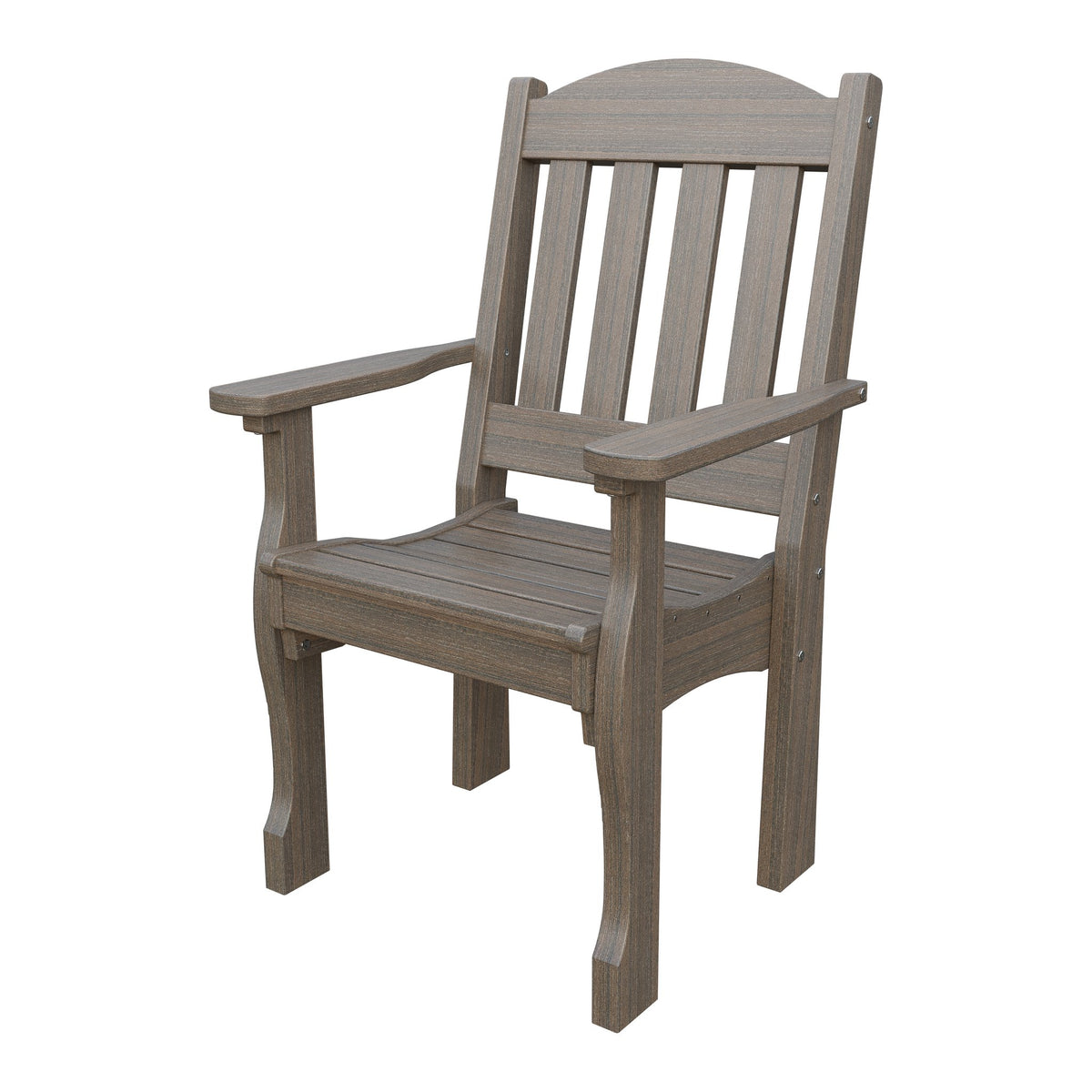 Amish Spanish Garden Poly Patio Dining Armchair in Brazilian Walnut