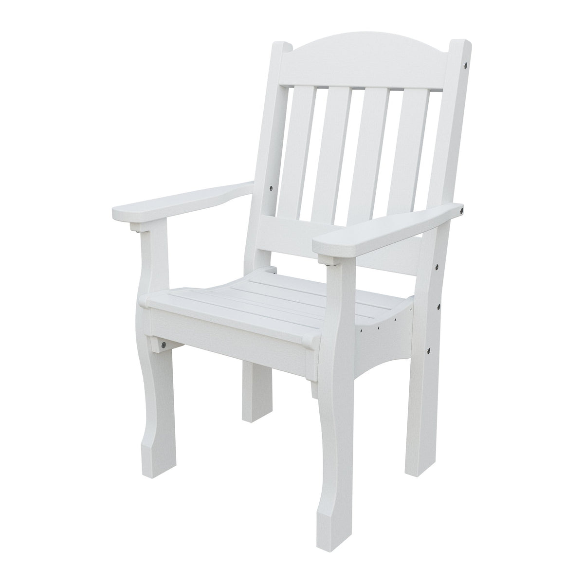 Amish Spanish Garden Poly Patio Dining Armchair in Bright White