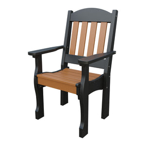 Amish Spanish Garden Poly Patio Dining Armchair in Cedar & Black