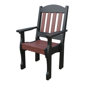 Amish Spanish Garden Poly Patio Dining Armchair in Cherrywood & Black