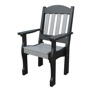 Amish Spanish Garden Poly Patio Dining Armchair in Driftwood Gray & Black