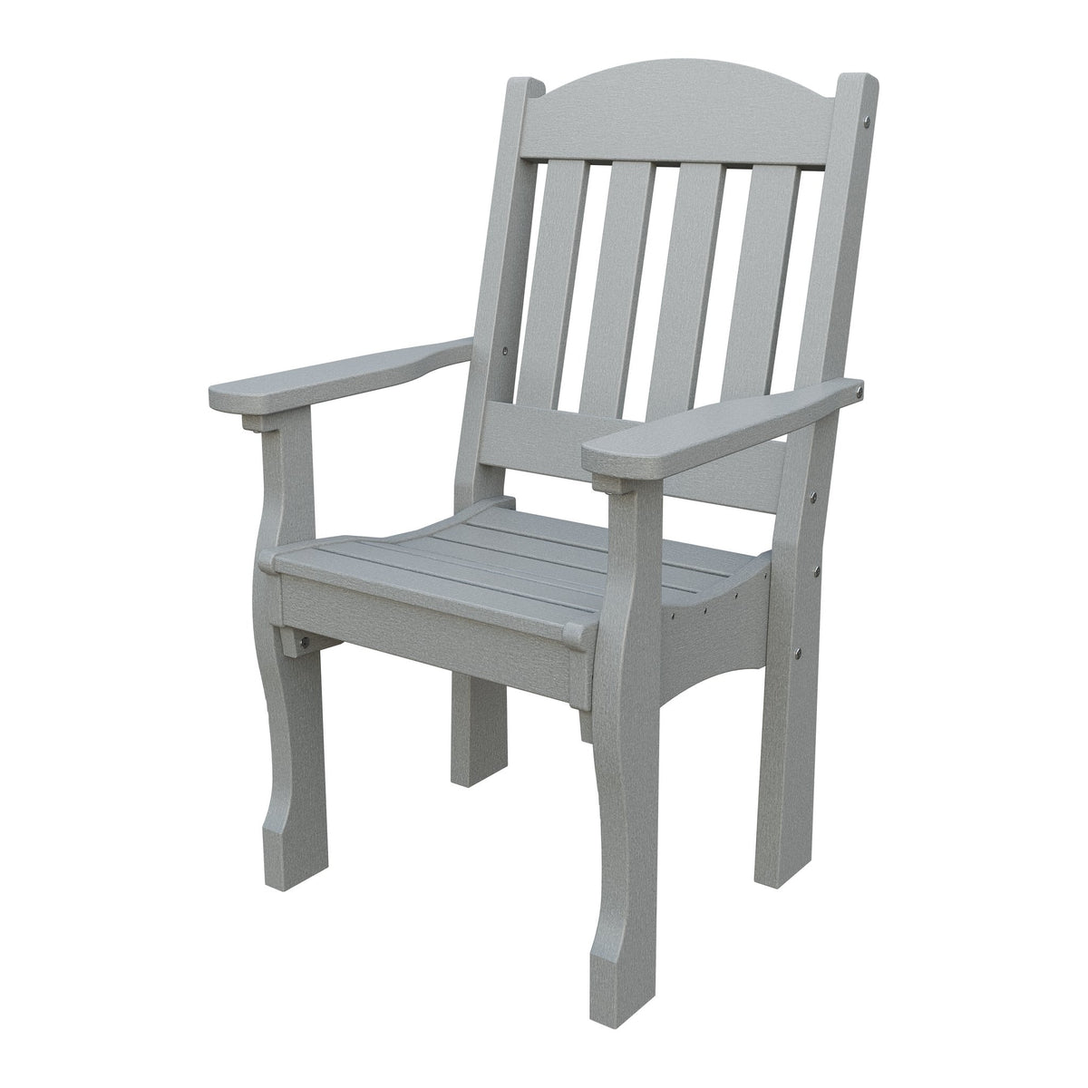 Amish Spanish Garden Poly Patio Dining Armchair in Light Gray