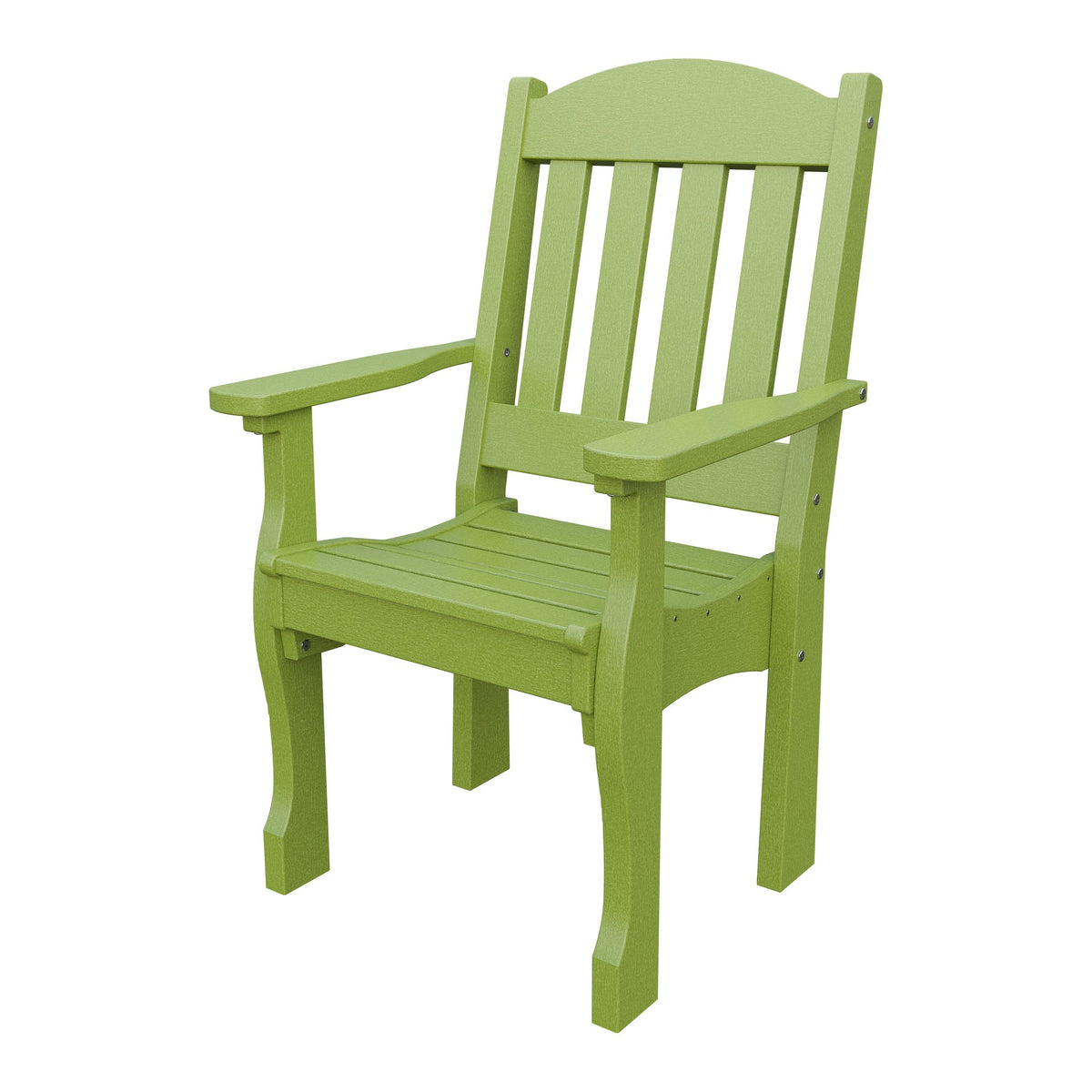 Amish Spanish Garden Poly Patio Dining Armchair in Tropical Lime Green