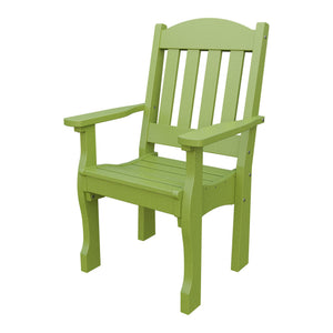 Amish Spanish Garden Poly Patio Dining Armchair in Tropical Lime Green
