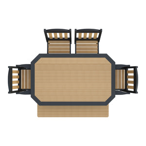 Amish Spanish Garden 6pc Patio Dining Set: Table, 4 Chairs & Bench