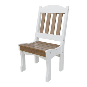 Amish Spanish Garden Poly Dining Side Chair in Antique Mahogany & White