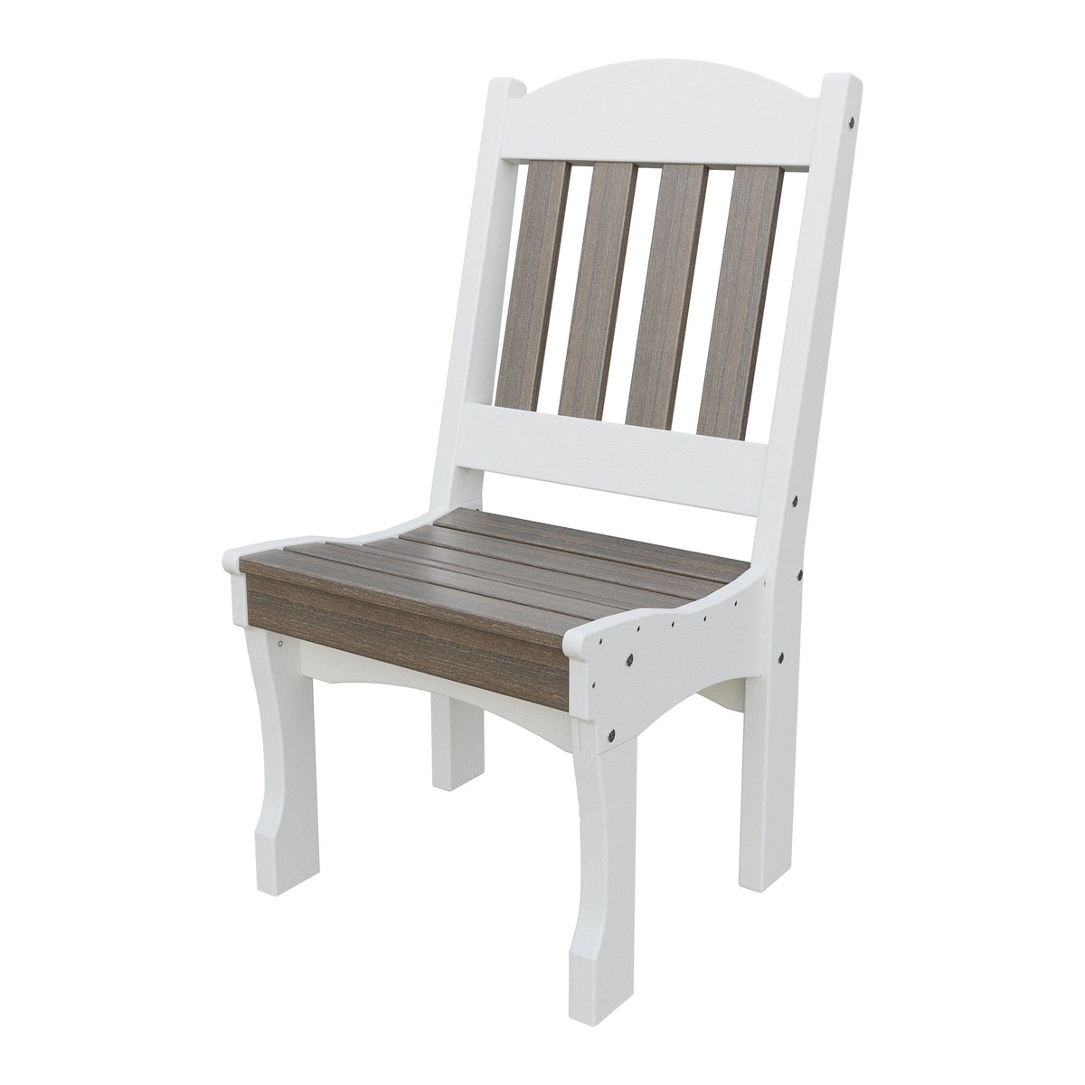 Amish Spanish Garden Poly Dining Side Chair in Brazilian Walnut & White