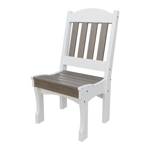 Amish Spanish Garden Poly Dining Side Chair in Brazilian Walnut & White