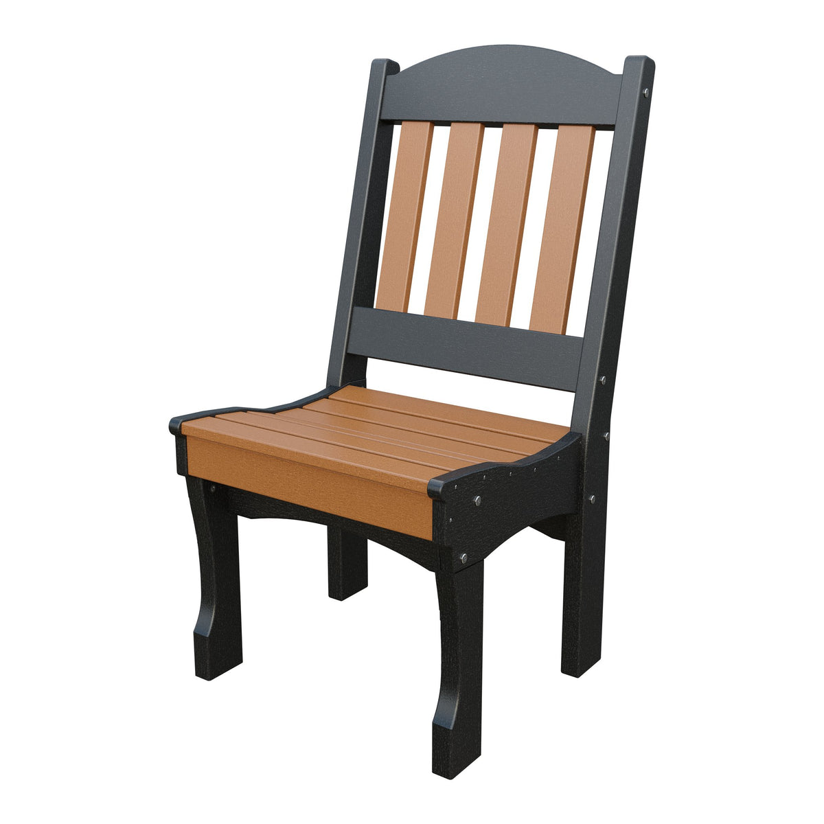 Amish Spanish Garden Poly Dining Side Chair in Cedar & Black