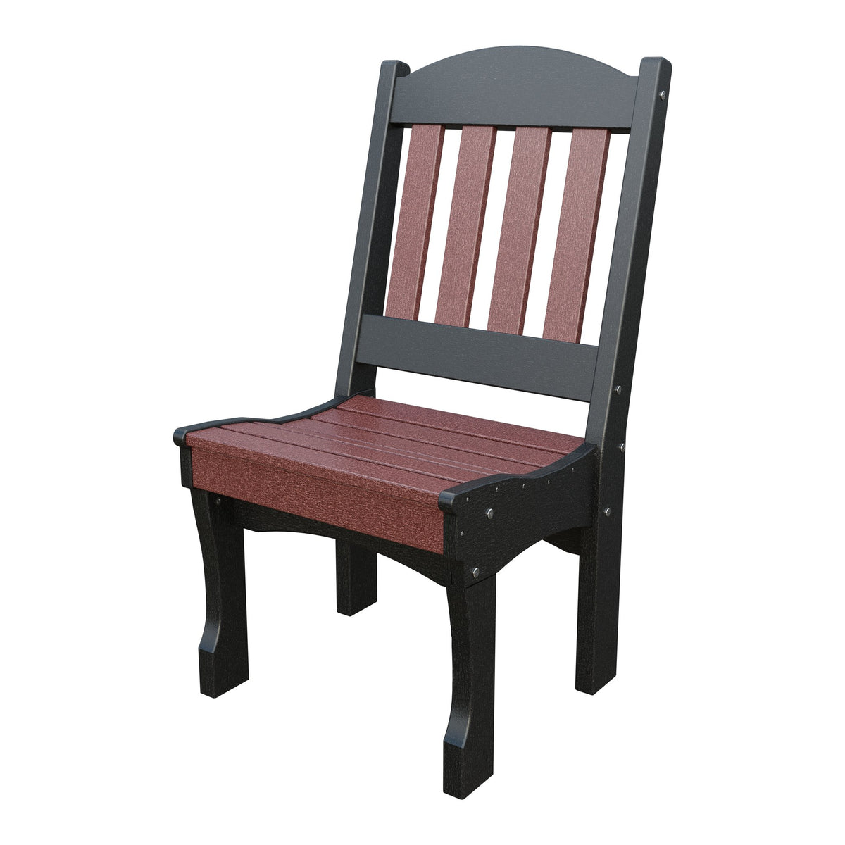 Amish Spanish Garden Poly Dining Side Chair in Cherrywood & Black