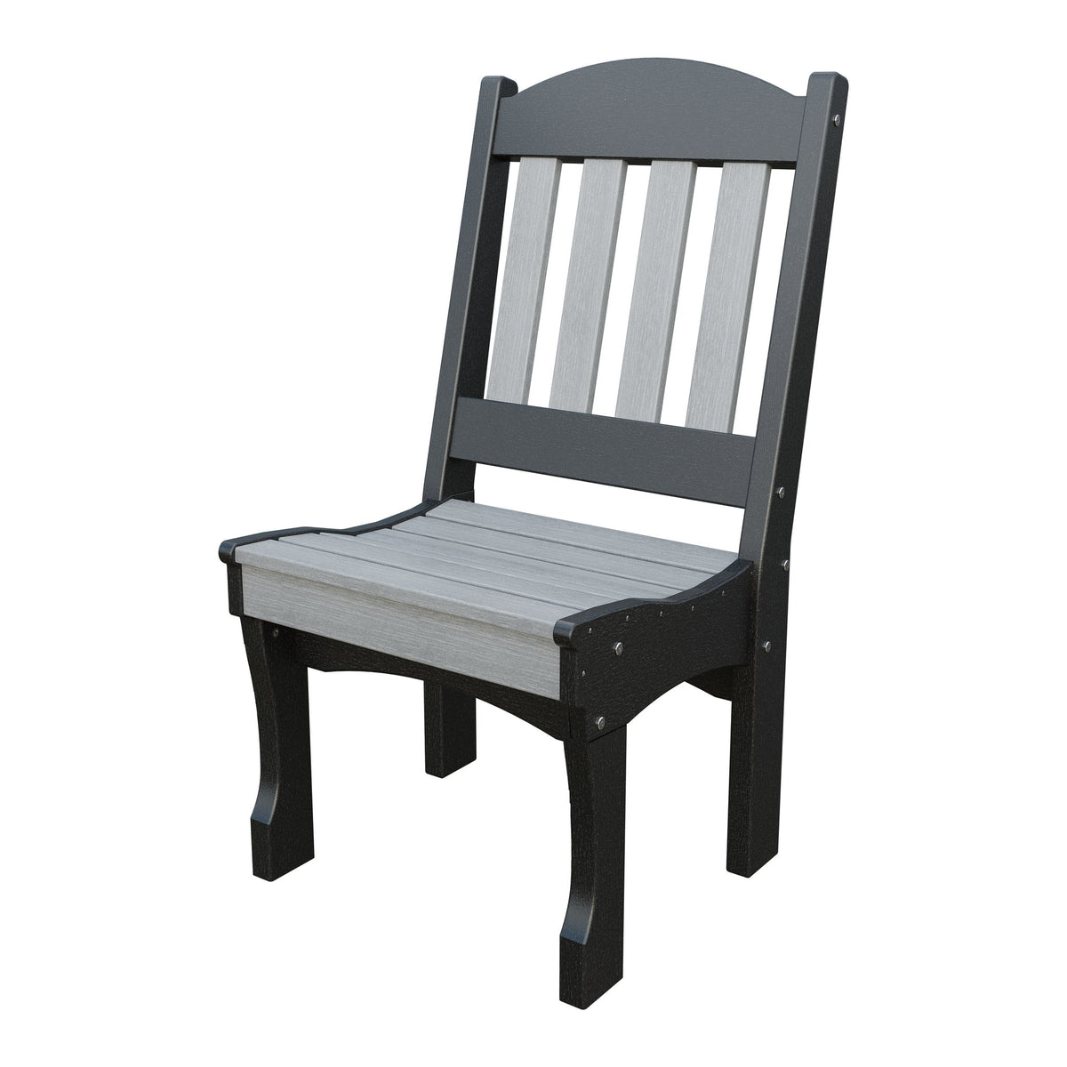 Amish Spanish Garden Poly Dining Side Chair in Driftwood Gray & Black