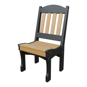 Amish Spanish Garden Poly Dining Side Chair in Natural Teak & Black