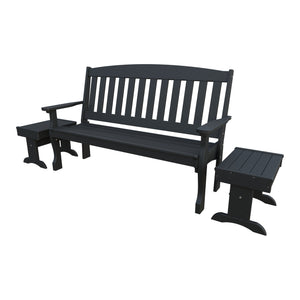 Amish Spanish Garden 3-Piece Patio Set: 5' Bench & 2 End Tables in Black