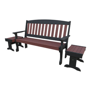 Amish Spanish Garden 3-Piece Patio Set: 5' Bench & 2 End Tables in Cherrywood & Black