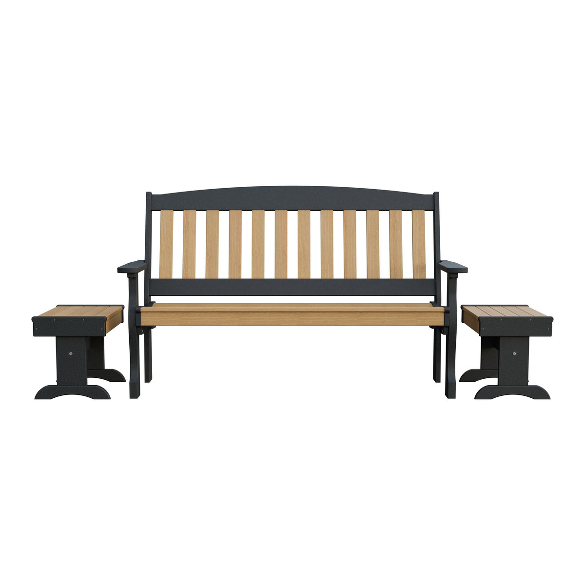 Amish Spanish Garden 3-Piece Patio Set: 5' Bench & 2 End Tables