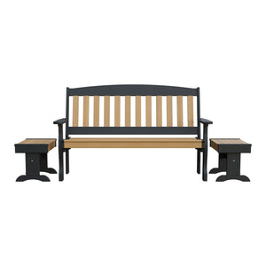 Amish Spanish Garden 3-Piece Patio Set: 5' Bench & 2 End Tables