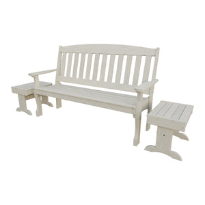 Amish Spanish Garden 3-Piece Patio Set: 5' Bench & 2 End Tables in Seashell