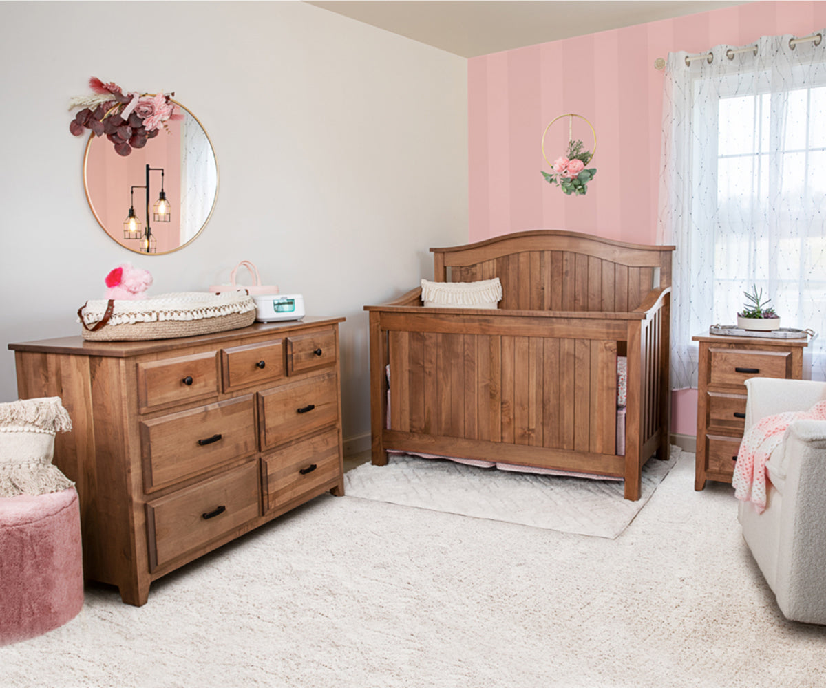 Amish Moyerton Solid Wood 4-in-1 Convertible Baby Crib