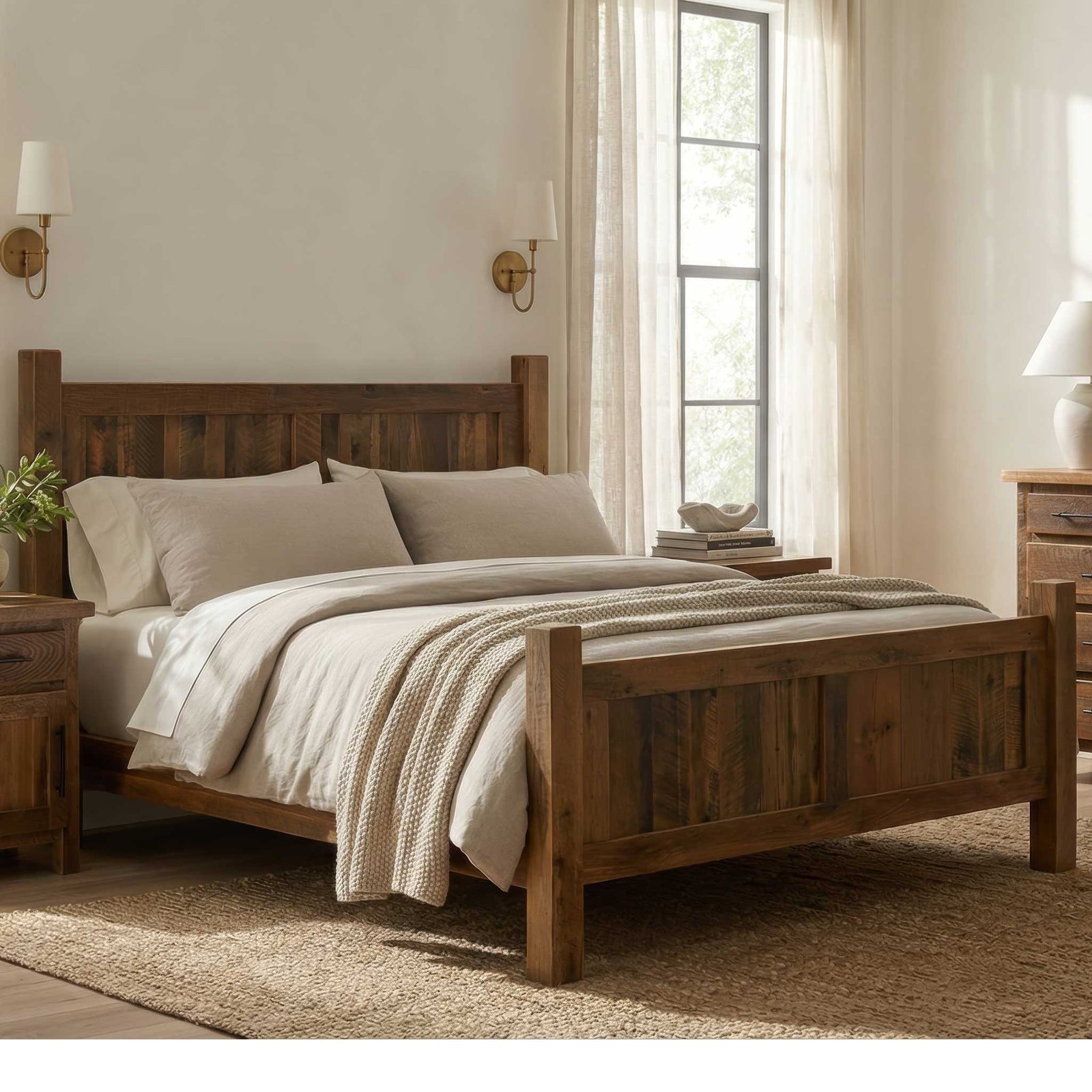 Amish Strasburg Rustic Barnwood 5pc Bedroom Set
