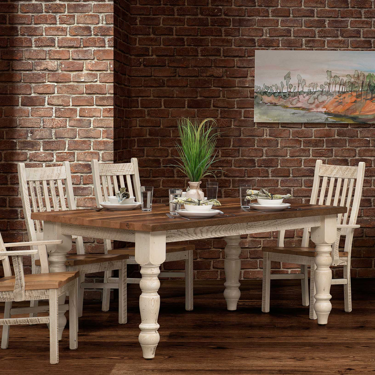 Amish Strasburg Rustic Barnwood Extendable Top Table